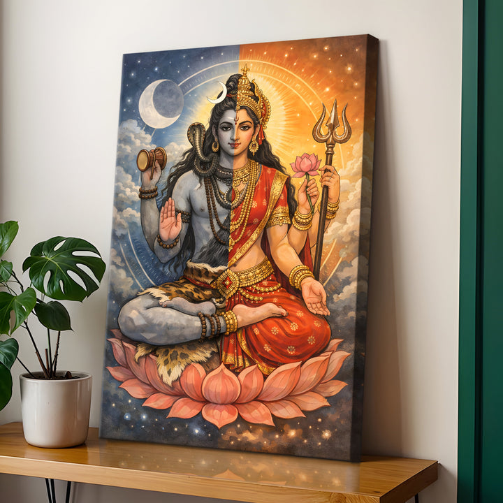 Lord Shiva Wall Art | HD Canvas Print Gallery Wrap Painting | Ready to Hang | Perfect for Pooja Room & Office Décor | Size: 20x30 Inch (SHWA10)