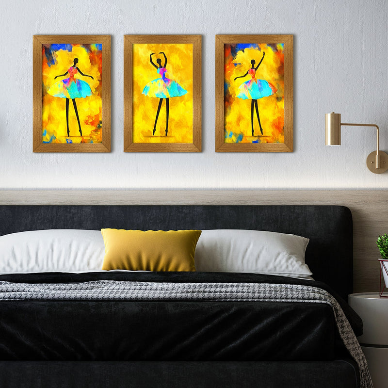 Dancing Ballerina African Canvas Painting Framed For Living Room and Hotels 