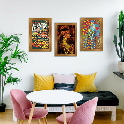 African Canvas Painting Framed For Living Room