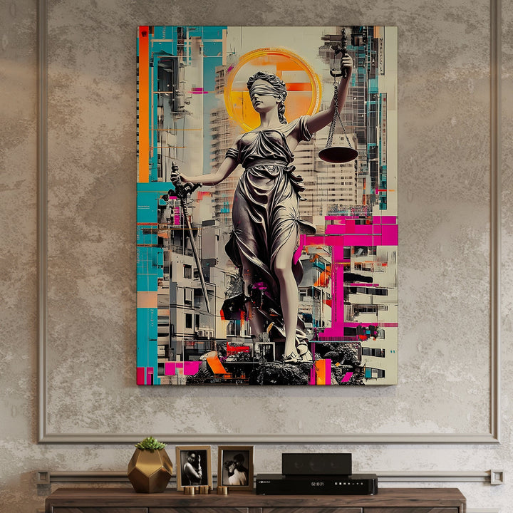 Neo Justicia Wall Art Painting, HD Canvas Print, Framed, Ready to Hang. (POMWA244)