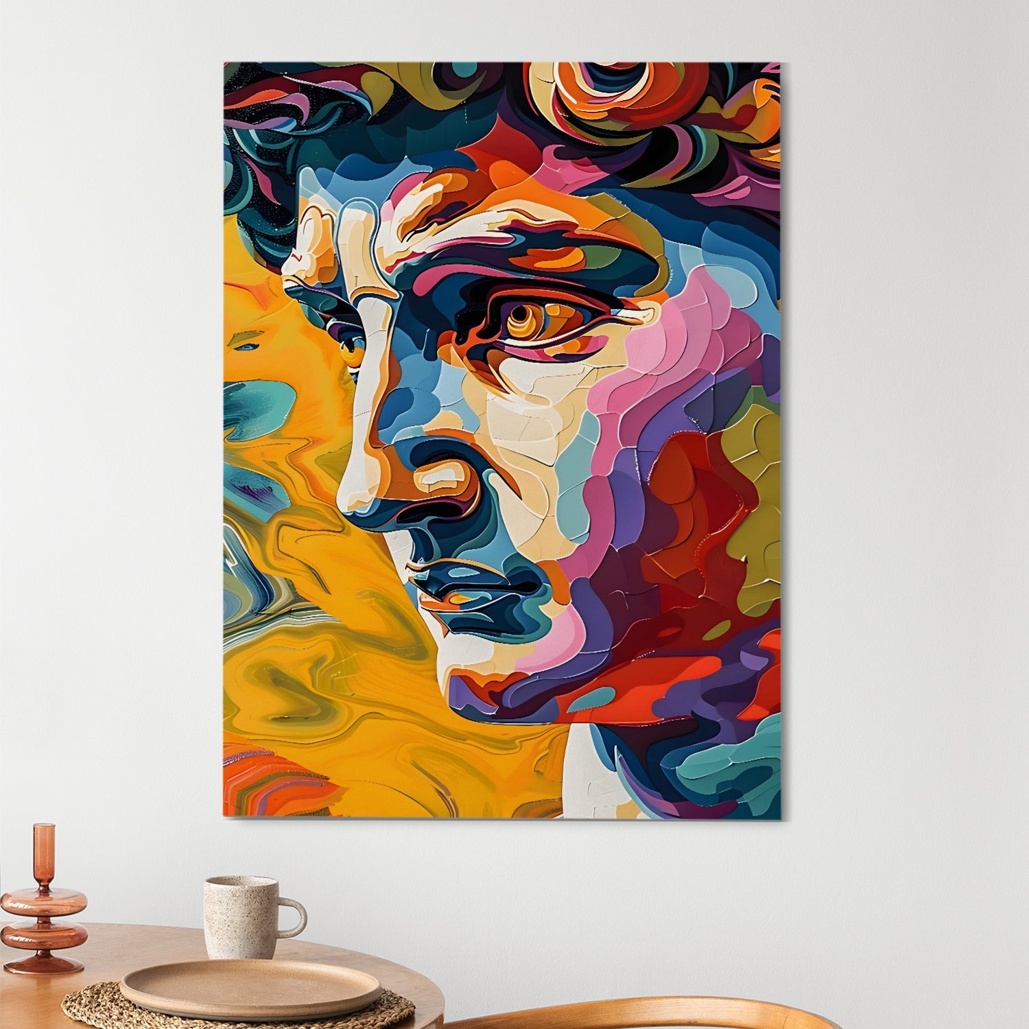 Chromatic Gaze Wall Art Painting, HD Canvas Print, Framed, Ready