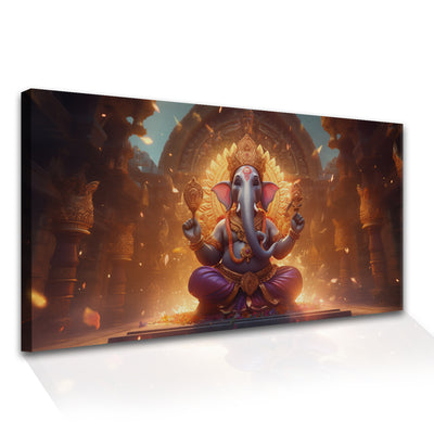 Lord Ganesha Canvas Painting Framed For Home and office