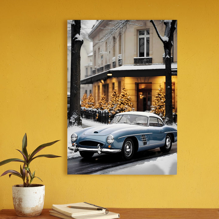 Winter’s Tale: Mercedes Classic Wall Art Painting, HD Canvas Print, Framed, Ready to Hang. (VINWA159)