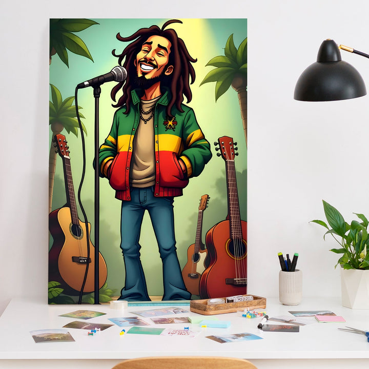Reggae Soul – Cartoon Pop Wall Art Painting, HD Canvas Print, Framed, Ready to Hang. (POMWA318)