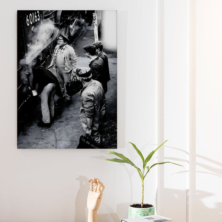 Engine Crew at Work Wall Art Painting, HD Canvas Print, Framed, Ready to Hang. (VINWA143)