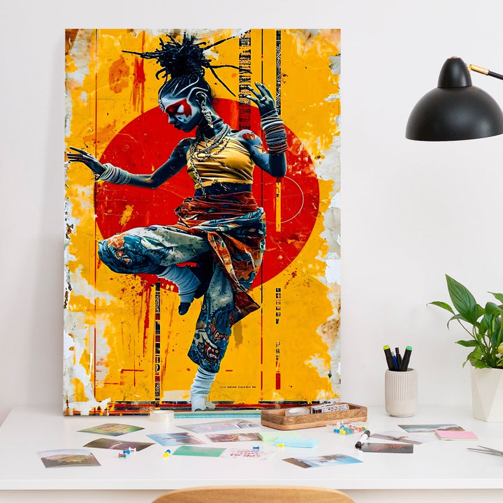 Tribal Grace Wall Art Painting, HD Canvas Print, Framed, Ready to Hang. (POMWA243)