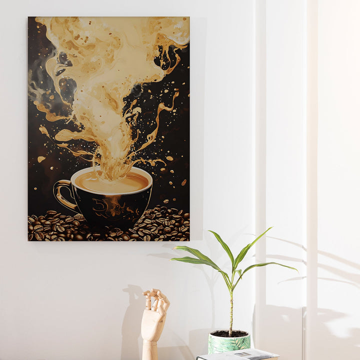 Golden Energy Wall Art Painting, HD Canvas Print, Framed, Ready to Hang. (KTCWA67)