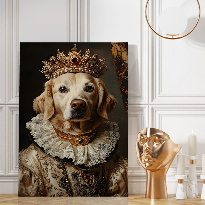 Crowned Companion Wall Art Painting, HD Canvas Print, Framed, Ready to Hang. (MAXWA116)