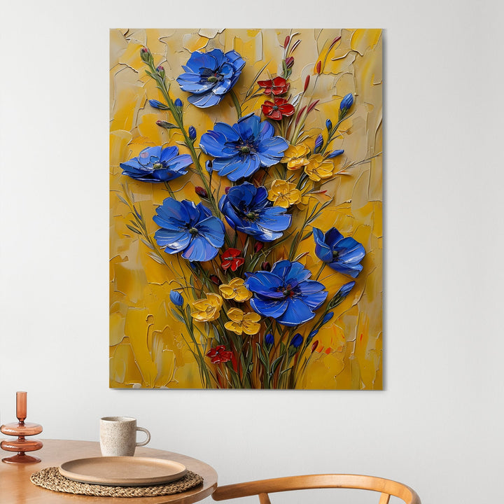 Dancing Petals Wall Art Painting, HD Canvas Print, Framed, Ready to Hang. (FLMWA75)
