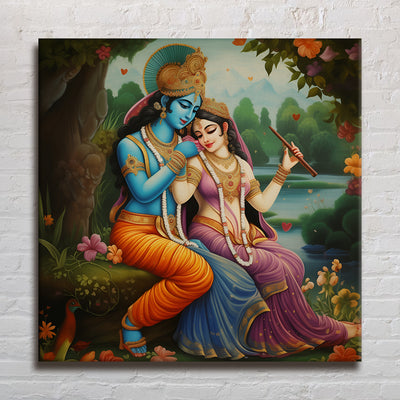 Krishna and Radha Wall Art Canvas Paintings