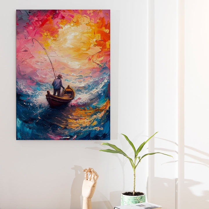 Sunlit Sail Wall Art Painting, HD Canvas Print, Framed, Ready to Hang. (ABMWA89)