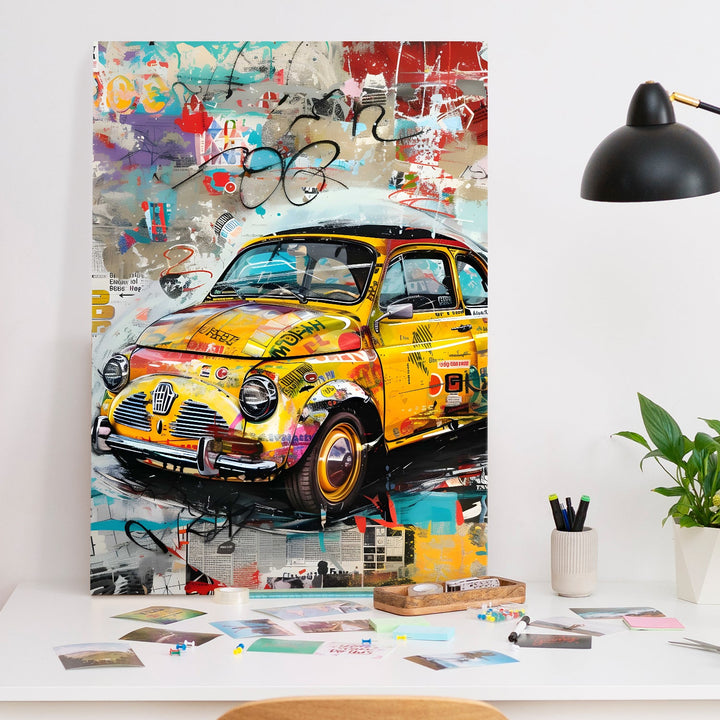 City Car Chaos Wall Art Painting, HD Canvas Print, Framed, Ready to Hang. (POMWA212)