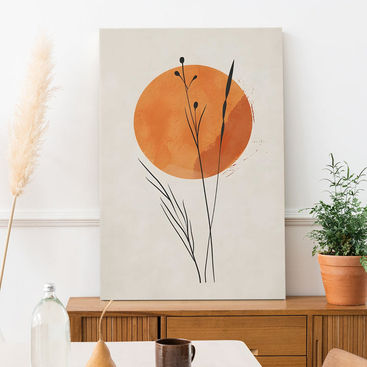 Golden Bloom Wall Art Painting, HD Canvas Print, Framed, Ready to Hang. (POMWA198)