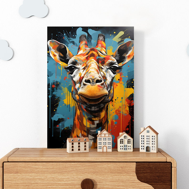 Splashes of Safari Wall Art Painting, HD Canvas Print, Framed, Ready to Hang. (POMWA256)