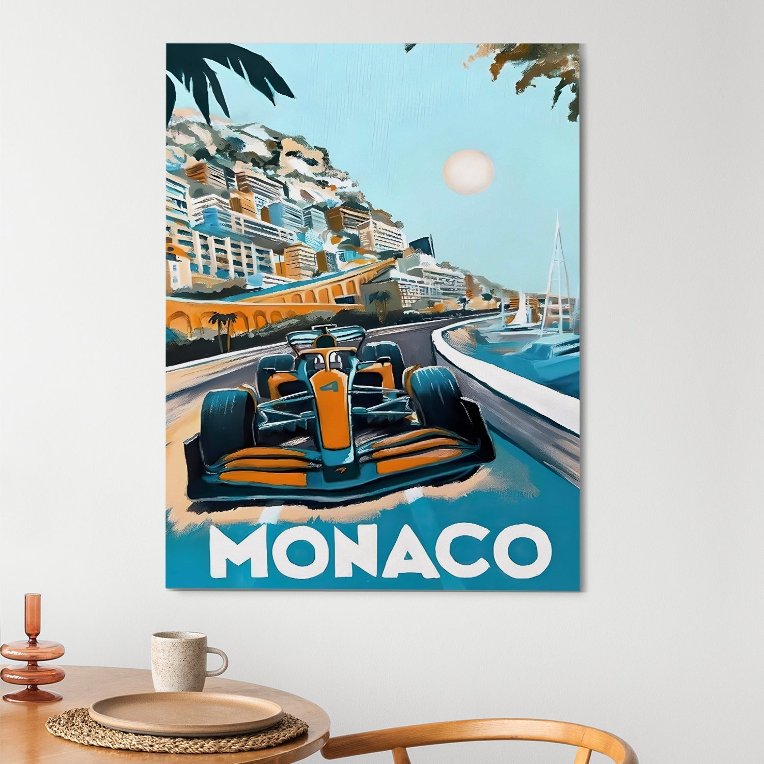 アート・デザイン・音楽 Mario Del Monaco Monumentum aere perenni Monaco Grand Prix Wall Art Painting, HD Canvas Print, Framed