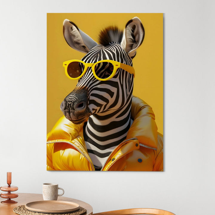 Street Style Zebra – Cool Animal Wall Art Painting, HD Canvas Print, Framed, Ready to Hang. (POMWA325)