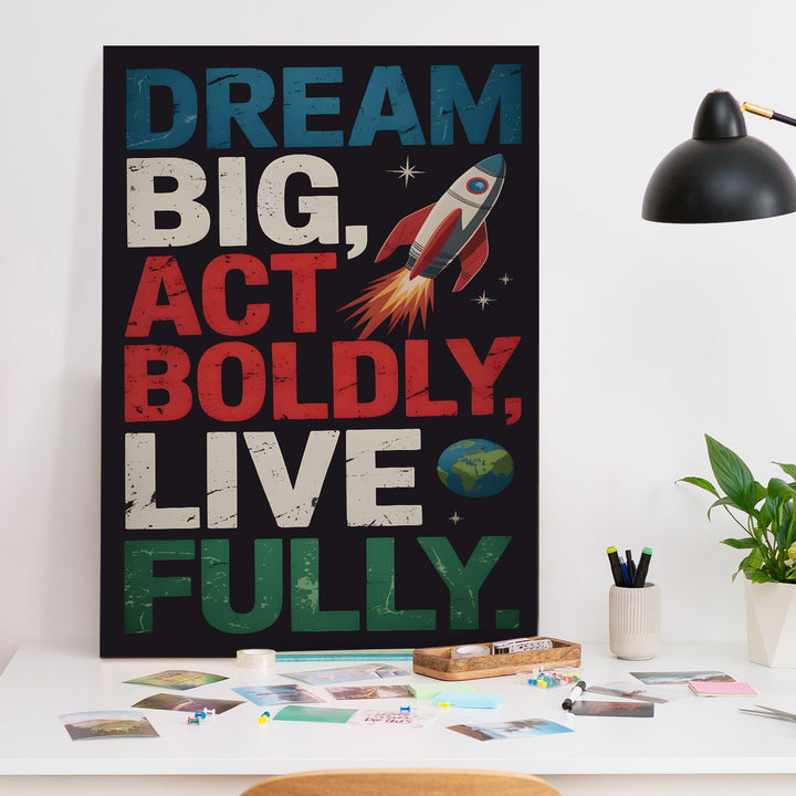 Cosmic Ambition Wall Art Painting, HD Canvas Print, Framed, Ready to Hang. (POMWA185)