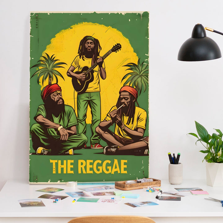 The Reggae Vibe – Retro Poster Style Wall Art, HD Canvas Print, Framed, Ready to Hang. (POMWA333)