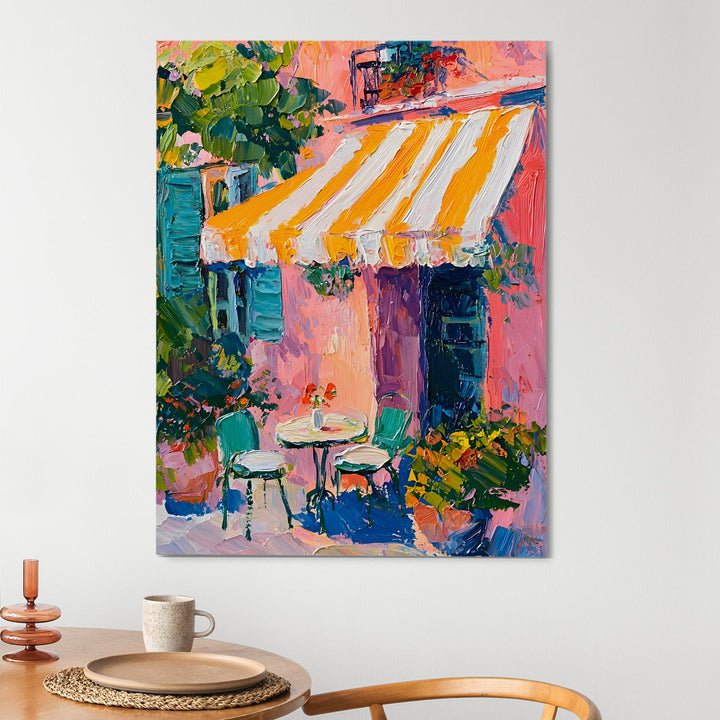 Vibrant Patio Escape Wall Art Painting, HD Canvas Print, Framed, Ready to Hang. (POMWA60)