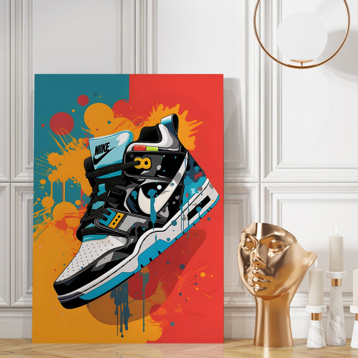 Sneaker Splash Wall Art Painting, HD Canvas Print, Framed, Ready to Hang. (POMWA258)