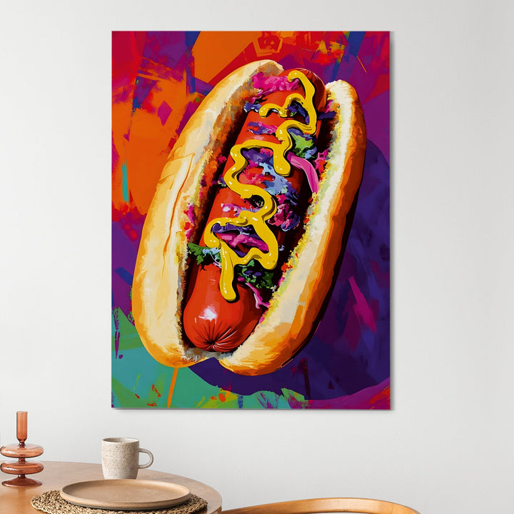 Mustard Mayhem Wall Art Painting, HD Canvas Print, Framed, Ready to Hang. (POMWA270)