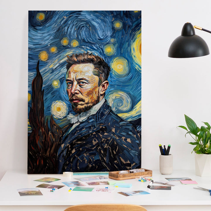 Starry Visionary Wall Art Painting, HD Canvas Print, Framed, Ready to Hang. (POMWA296)