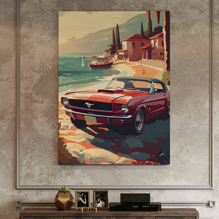 The Coastal Drive Wall Art Painting, HD Canvas Print, Framed, Ready to Hang. (POMWA213)