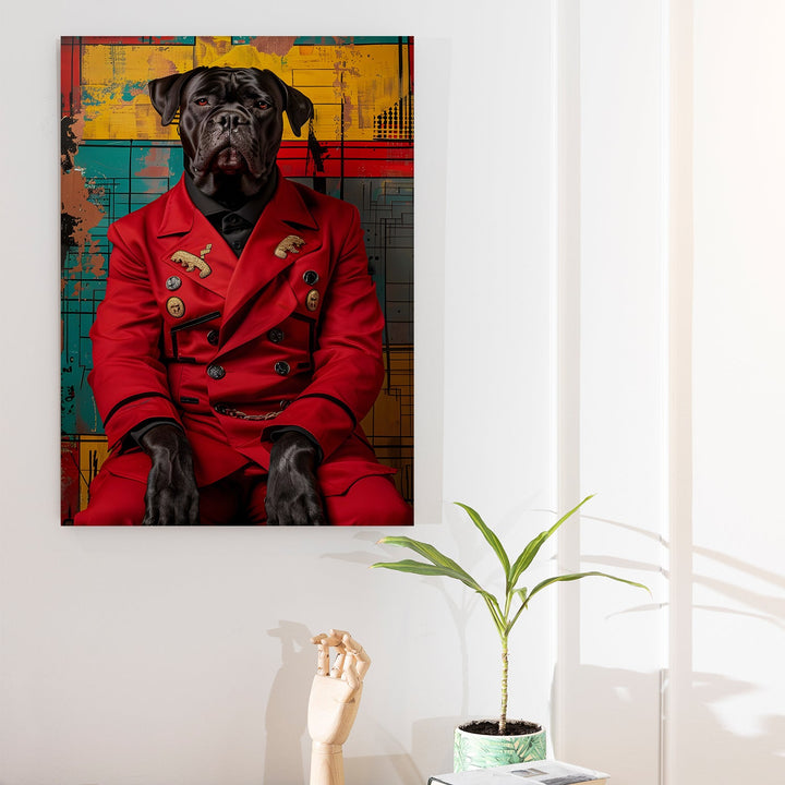 The Canine Commander Wall Art Painting, HD Canvas Print, Framed, Ready to Hang. (POMWA121)