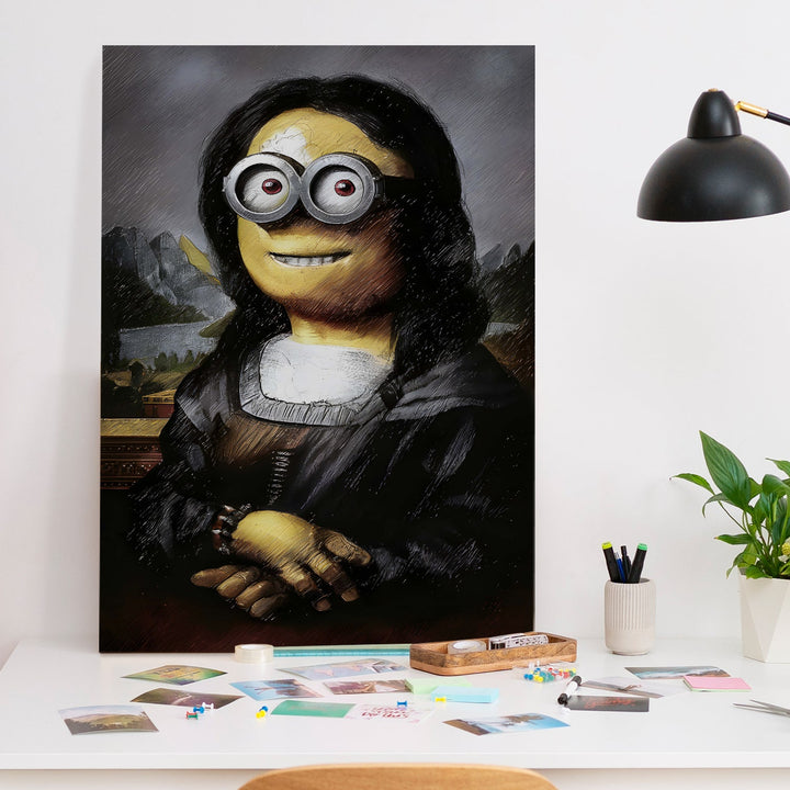 The Mona Giggle Wall Art Painting, HD Canvas Print, Framed, Ready to Hang. (POMWA179)