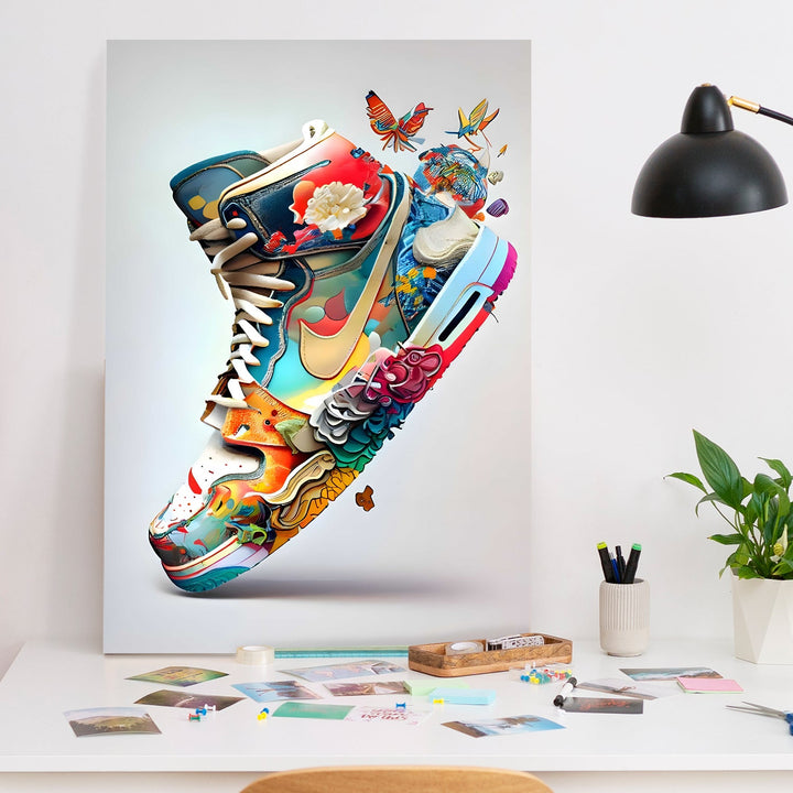 Urban Bloom Runner Wall Art Painting, HD Canvas Print, Framed, Ready to Hang. (POMWA305)