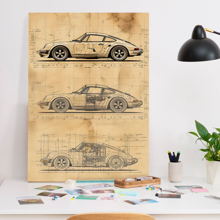 Blueprint Perfection Wall Art Painting, HD Canvas Print, Framed, Ready to Hang. (POMWA223)