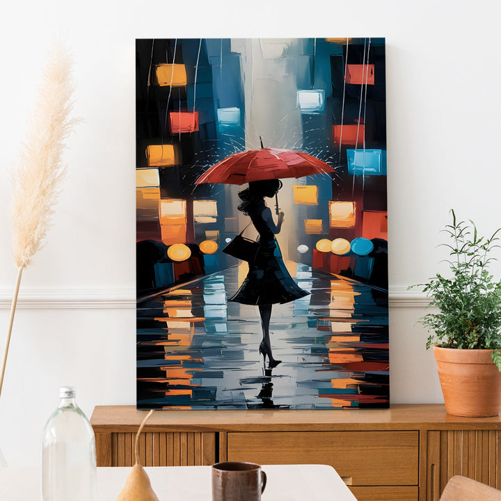 Neon Drizzle Wall Art Painting, HD Canvas Print, Framed, Ready to Hang. (AMWA39)