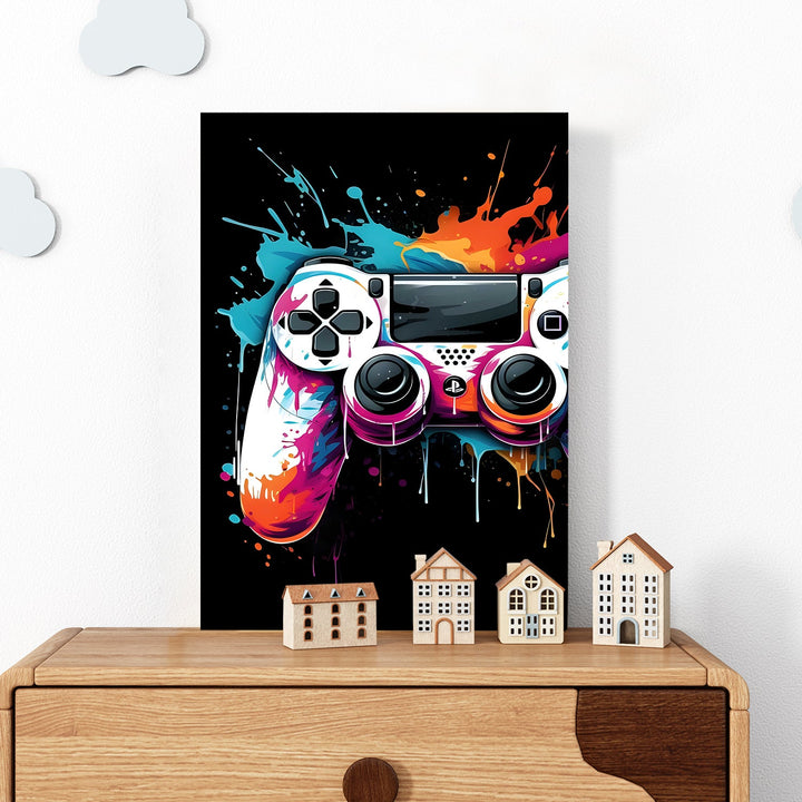 Game On – Vibrant Controller Wall Art, HD Canvas Print, Framed, Ready to Hang. (POMWA339)