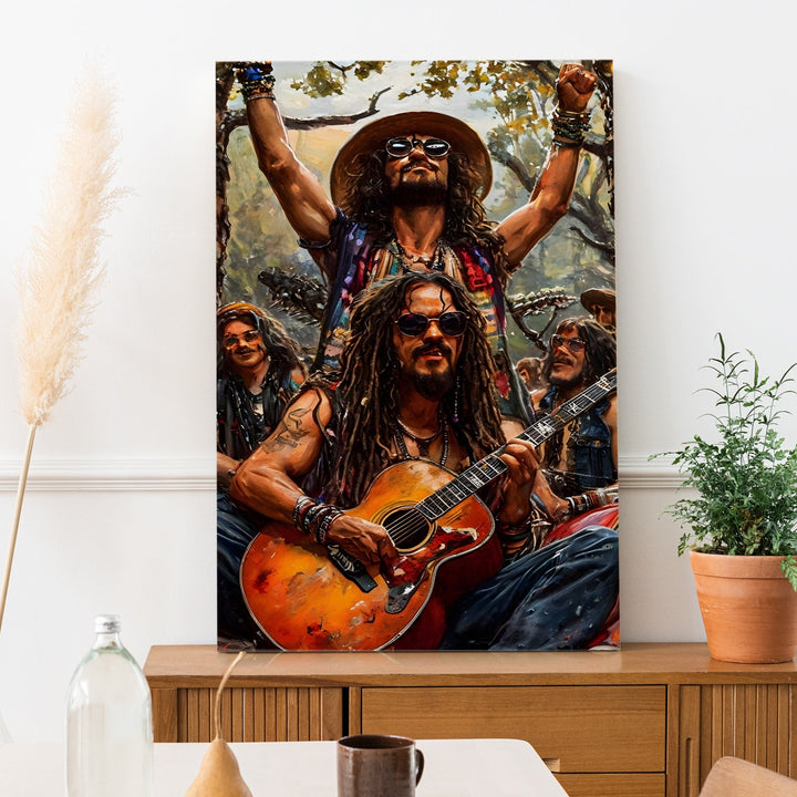Harmonic Rebellion Wall Art Painting, HD Canvas Print, Framed, Ready to Hang. (POMWA298)