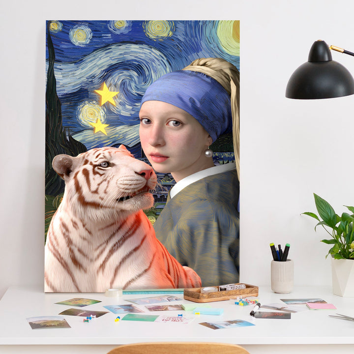 A Starry Bond Wall Art Painting, HD Canvas Print, Framed, Ready to Hang. (POMWA171)