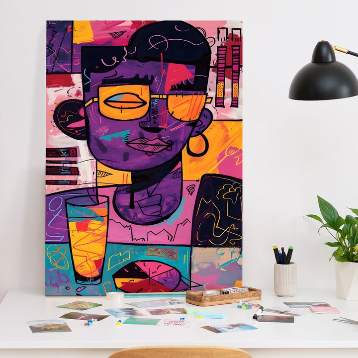 Abstract Persona Wall Art Painting, HD Canvas Print, Framed, Ready to Hang. (POMWA262)