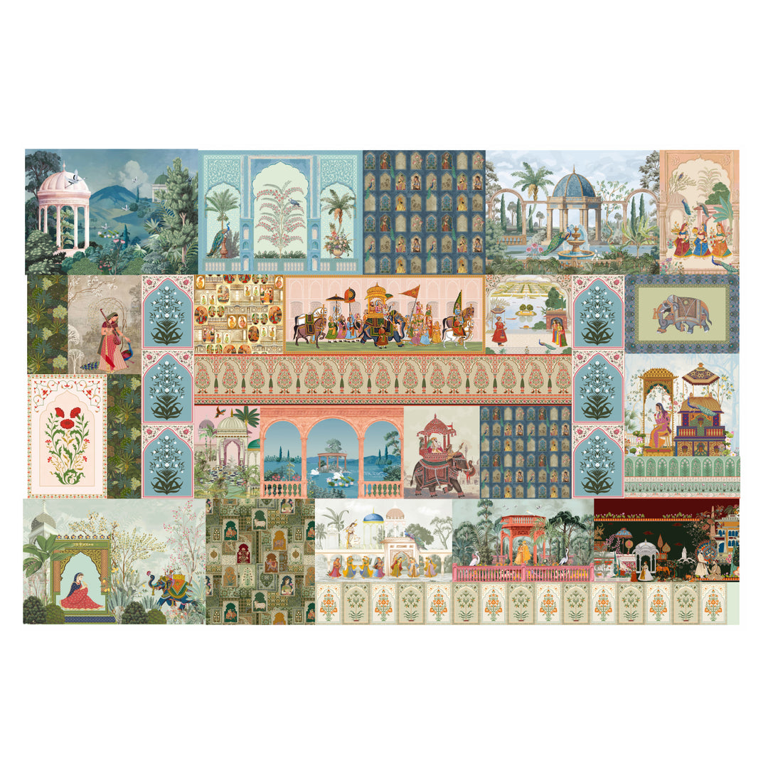 Regal Patchwork Palace – Indian Heritage Collage Wallpaper. (PATCH001)