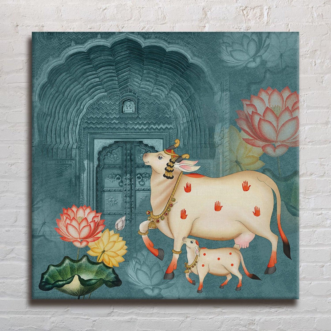 Indian Traditional Pichwai Canvas Painting for Home and Office Decor (PICHWA01)