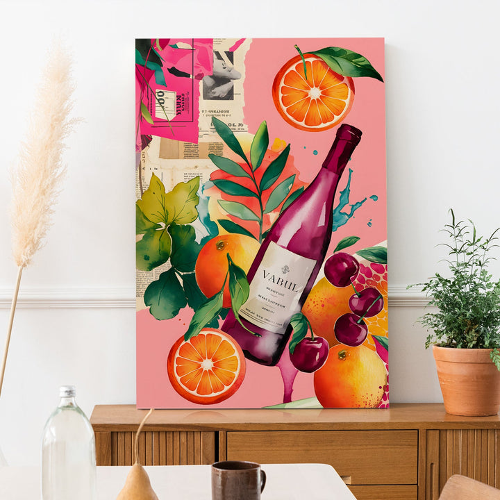 Vibrance & Vino Wall Art Painting, HD Canvas Print, Framed, Ready to Hang. (POMWA177)