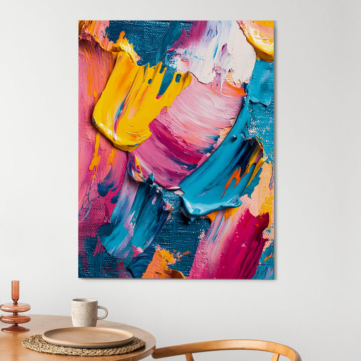 Energetic Strokes Wall Art Painting, HD Canvas Print, Framed, Ready to Hang. (ABMWA80)
