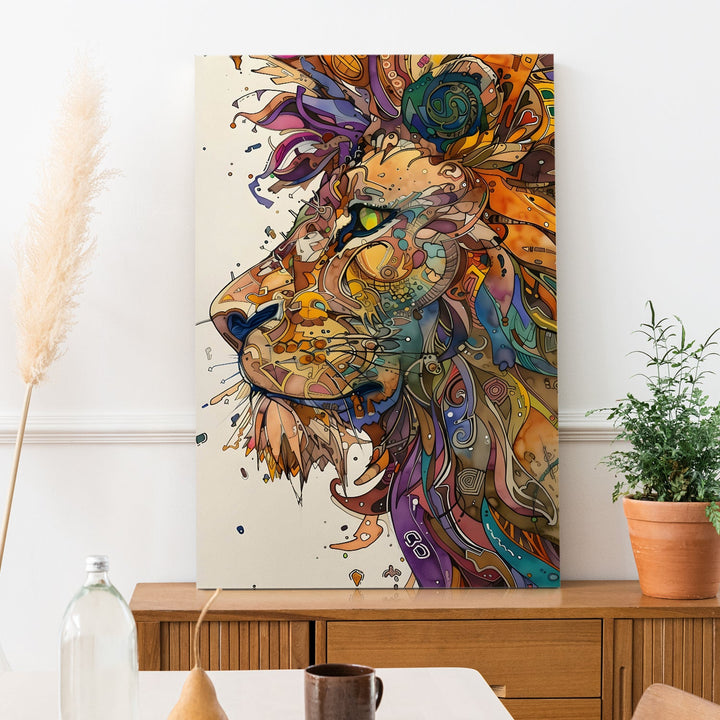 Regal Roar Wall Art Painting, HD Canvas Print, Framed, Ready to Hang. (MABWA120)