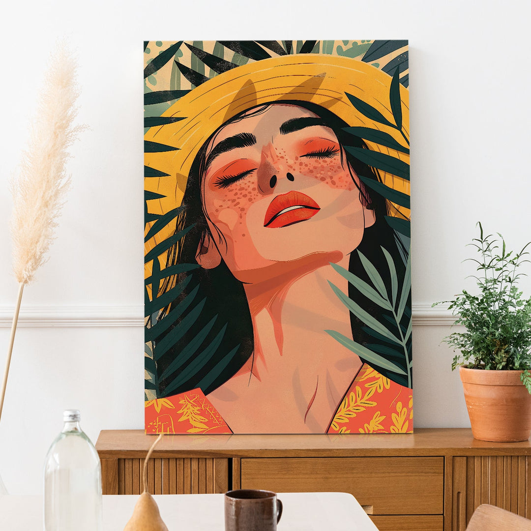 Boho and Chic Art Canvas Gallery Wrap Painting | Eclectic Modern Art Theme (BOWA23)