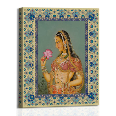 Mughal Indian Wall Art Large Size Canvas Painting For Home and Office Wall Decoration