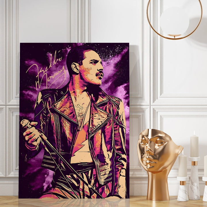 Freddie Mercury Pop Wall Art, HD Canvas Print, Framed, Ready to Hang. (POMWA343)