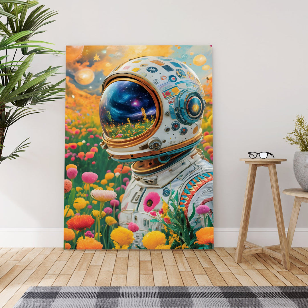 Cosmic Bloom Wall Art Painting, HD Canvas Print, Framed, Ready to Hang. (POMWA73)