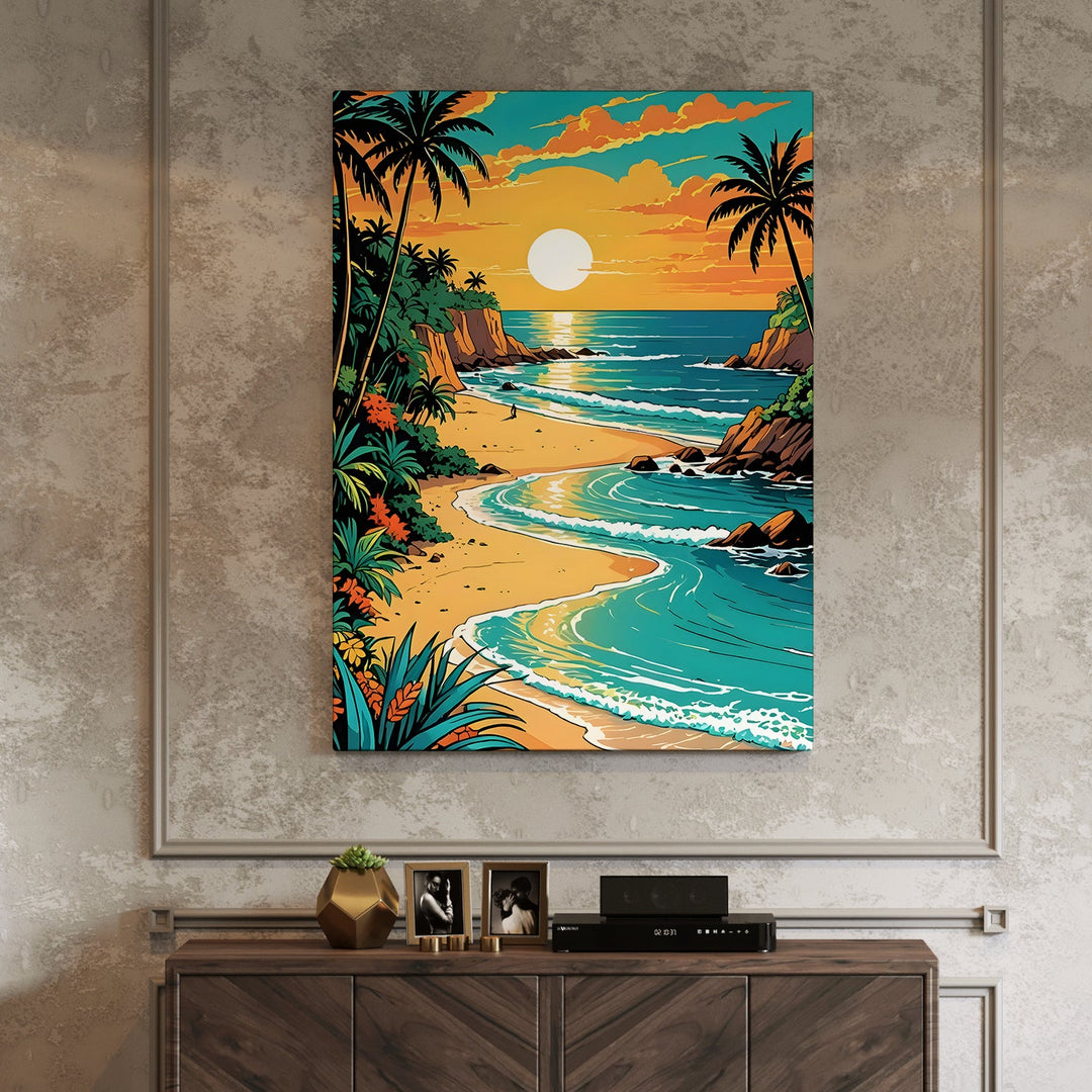 Waves of Peace Wall Art Painting, HD Canvas Print, Framed, Ready to Hang. (AMWA52)
