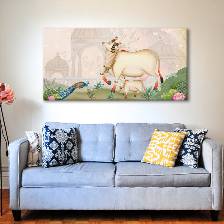Indian Traditional Pichwai Wall Art Canvas Painting for Home Decor (PICHWA06)