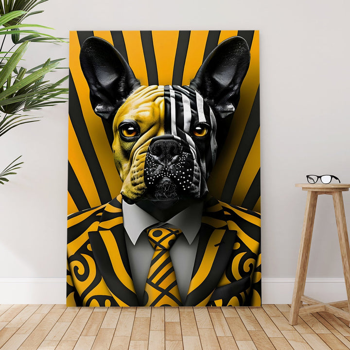 Commanding Canine Wall Art Painting, HD Canvas Print, Framed, Ready to Hang. (POMWA315)