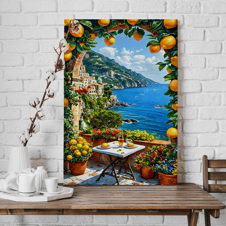 Amalfi Dreamscape Wall Art Painting, HD Canvas Print, Framed, Ready to Hang. (AMWA54)