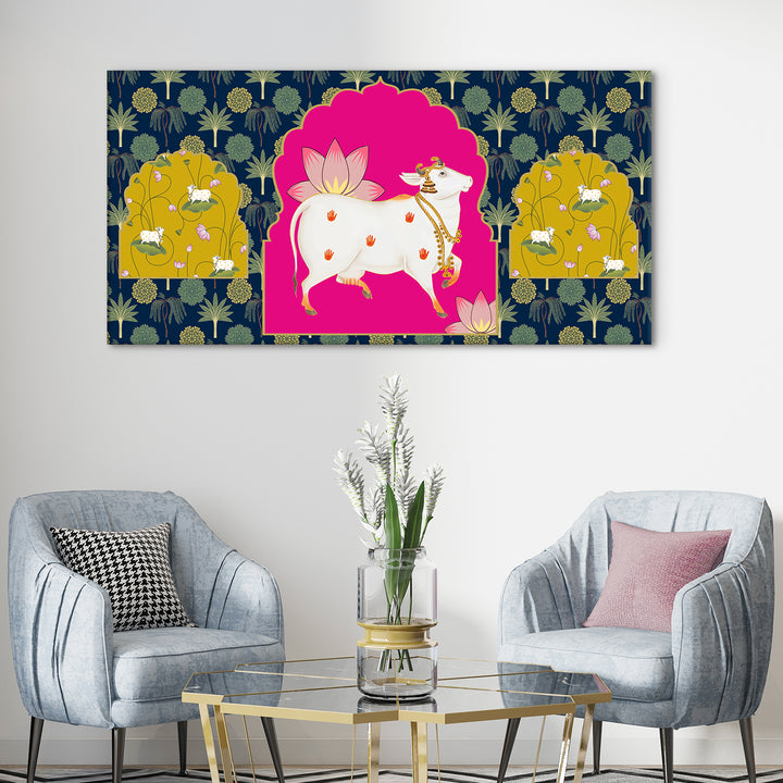Indian Traditional Pichwai Wall Art Canvas Painting for Home Decor (PICHWA10)